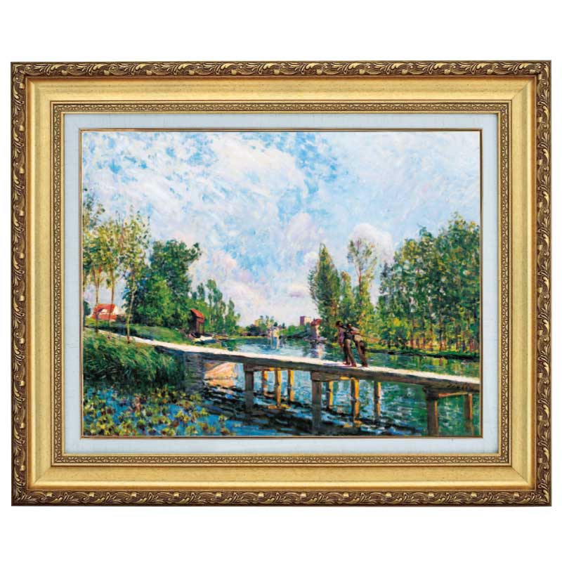 川のある風景』 シスレー 6号 立体複製名画 額装付 【ポイント5％還元