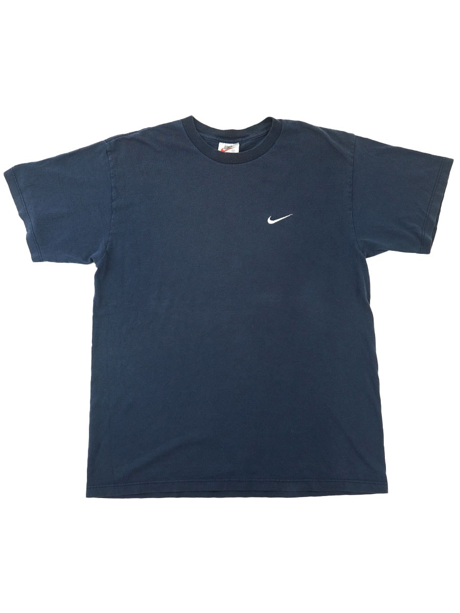 90's NIKE ロゴ刺繍 Tシャツ ネイビー 表記(M) USA製 | すべての商品