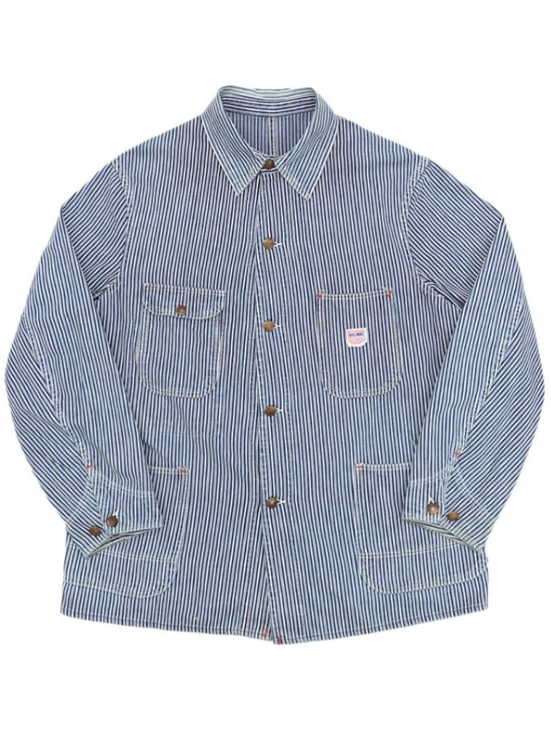 40's PAY-DAY 盾タグ ダブル襟 ランダムヒッコリー カバーオール 実寸