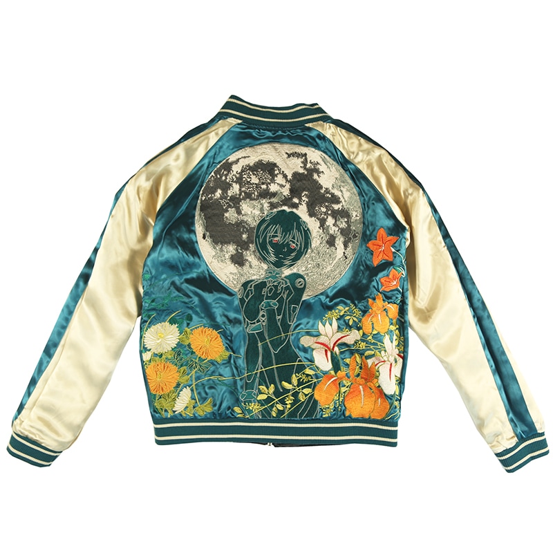 K*G様 エヴァ×錦×雅結 コラボ 初号機VS飛龍 綾波桜刺繍スカジャン M