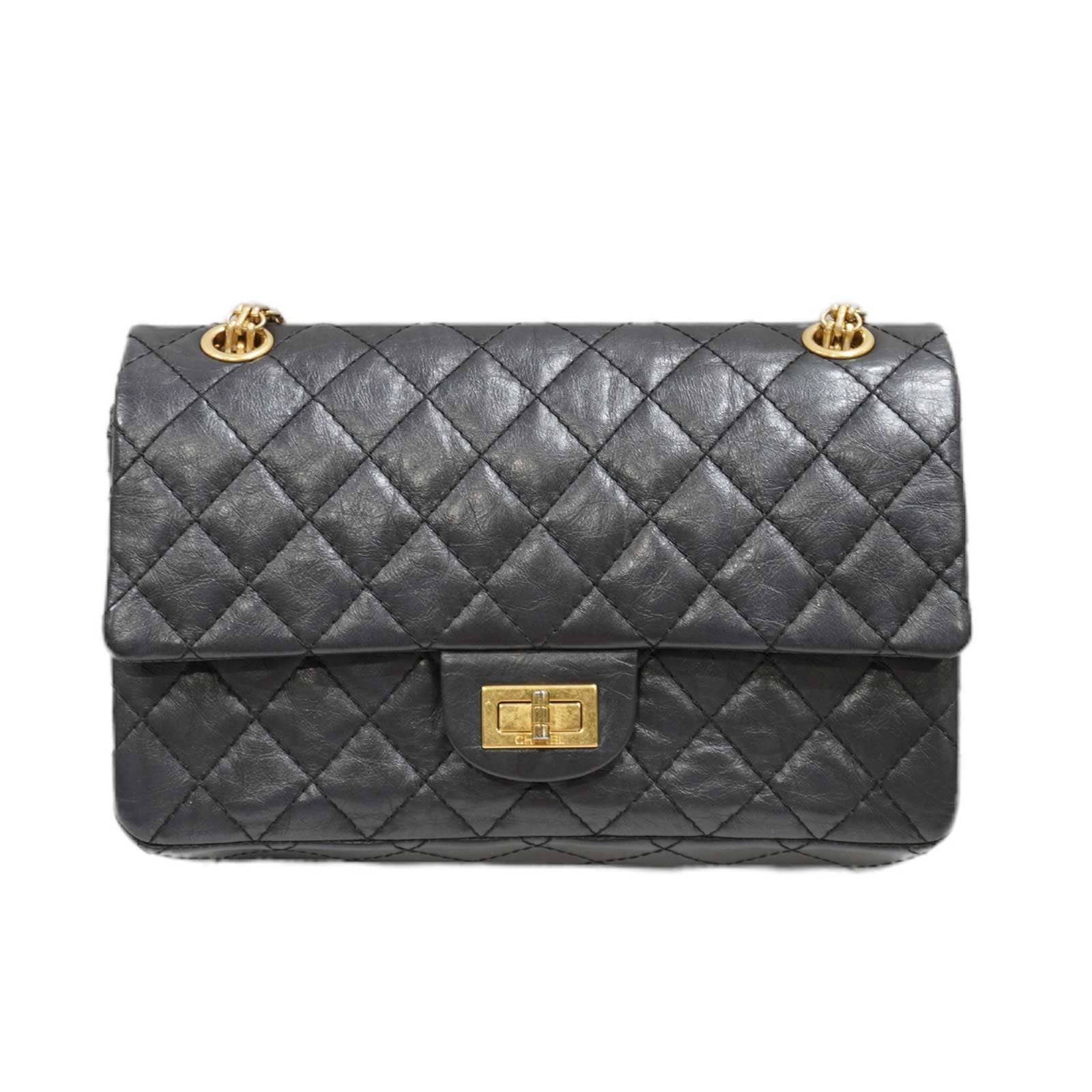 CHANEL (シャネル) 2.55 マトラッセ24cm Wフラップチェーンショルダー