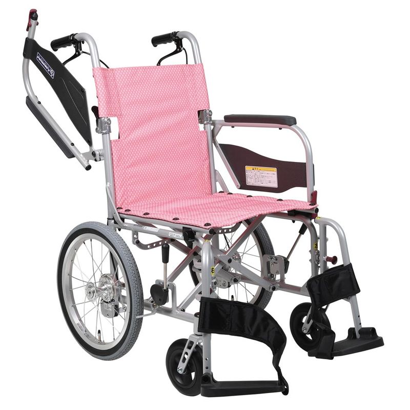 介助用車椅子ふわりすプラス KFP16-40SB 肘跳上げ・スイングアウト