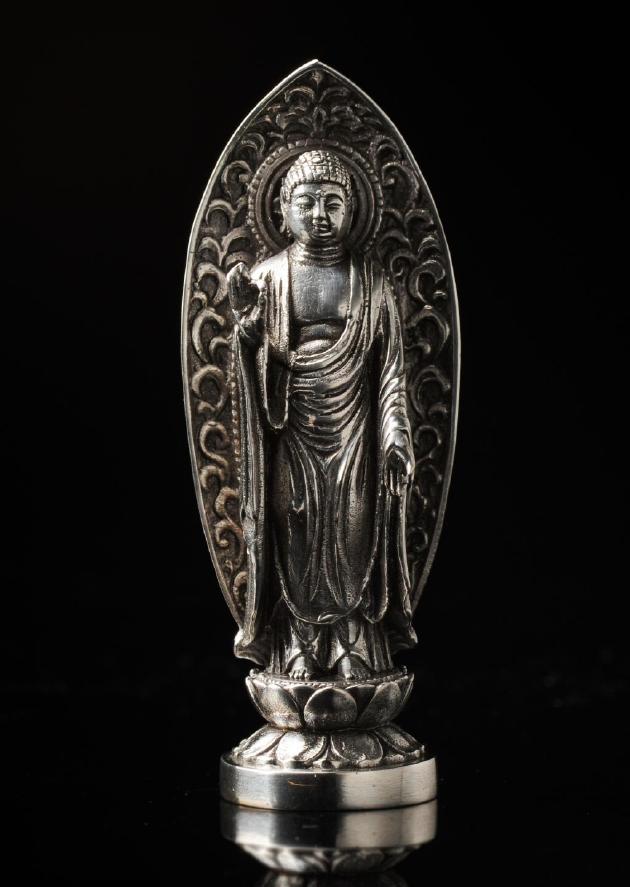 仏像】阿弥陀如来 - 銀製 伝統工芸『高岡銅器』謹製 | 日本の手技,高岡