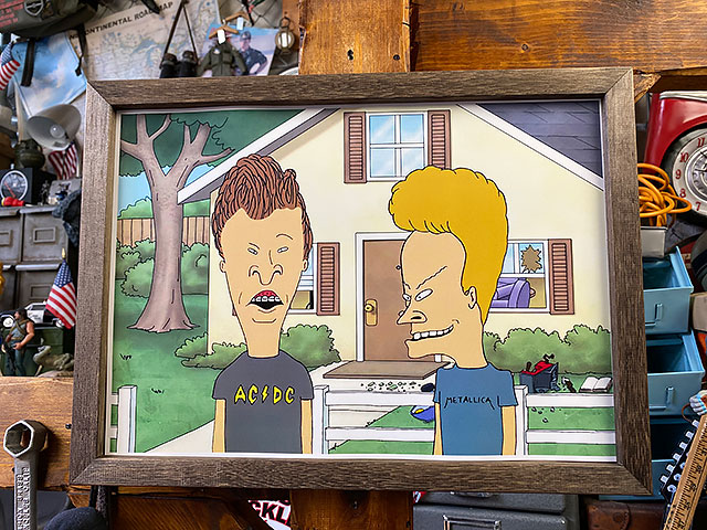 ポスターフレーム （ビーバス＆バットヘッド/ACDC） ポスター＆木製