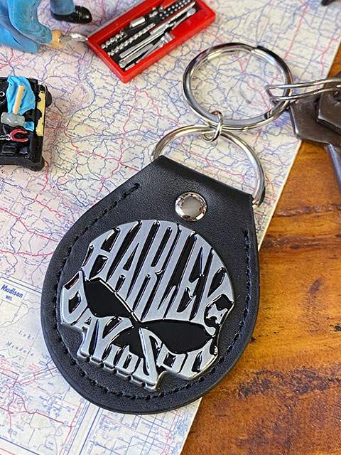 ハーレーダビッドソン オフィシャル キーホルダー （スカル ブラック