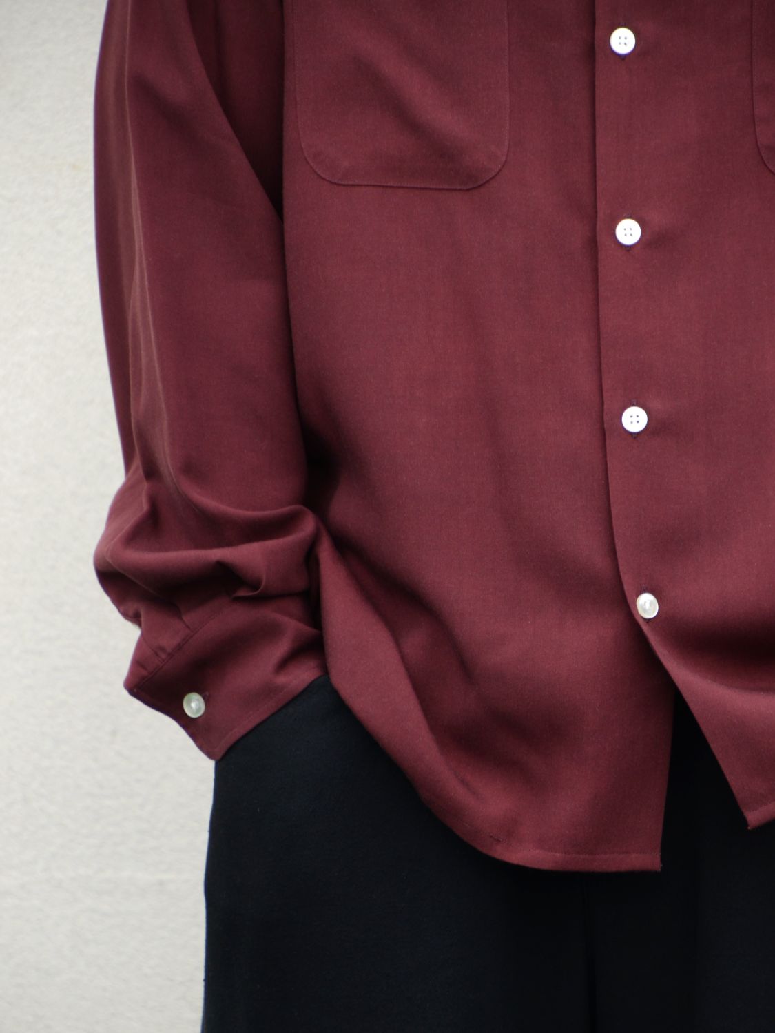 2026SS】 50'S SHIRT L/S (TYPE-2) BURGUNDY 26SSE-WMS-OC02の通販