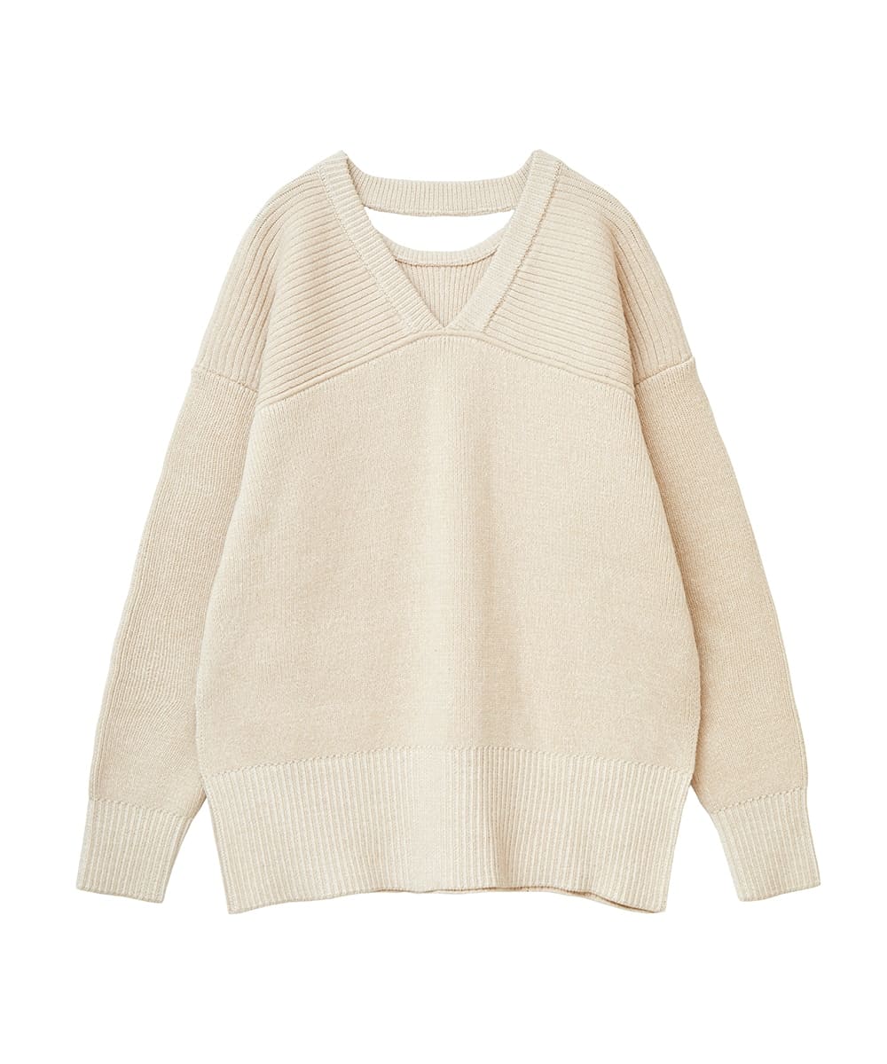 SALE】CLANE(クラネ) W FACE CUT NECK WIDE KNIT TOPS - COLDBECK