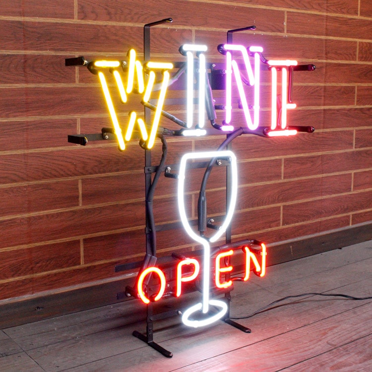 ネオンサイン / WINE OPEN ワインオープン H62×W54cm インテリア