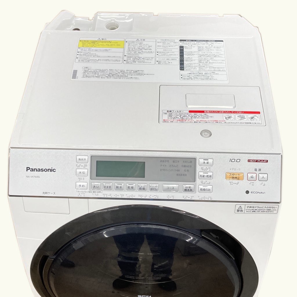 中古人気 パナソニック 10.0 6.0kg ドラム式洗濯乾燥機 NA-VX7600L