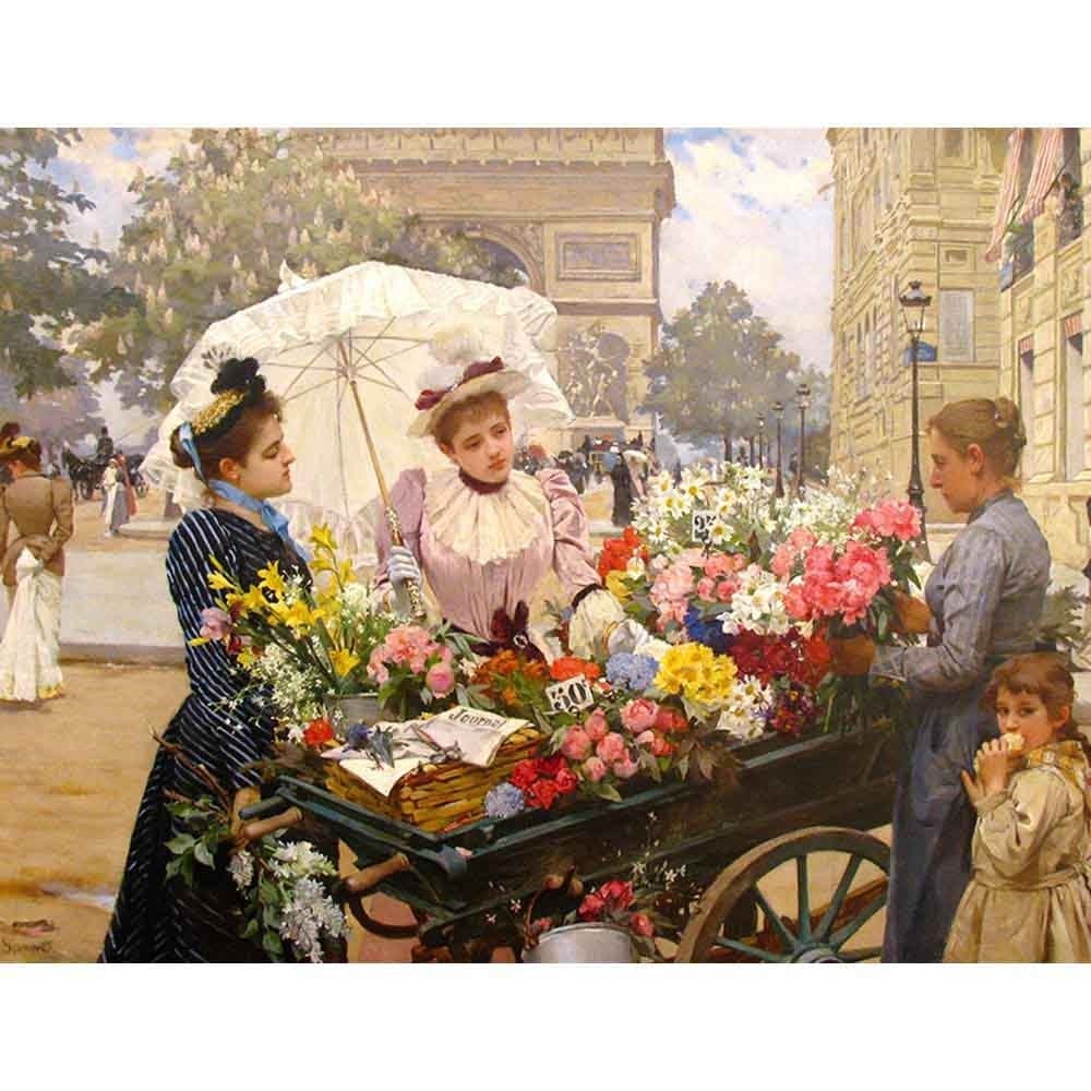 シャンゼリゼ通りの花売り 【6号】 ルイ・マリー・ド・シュライバー