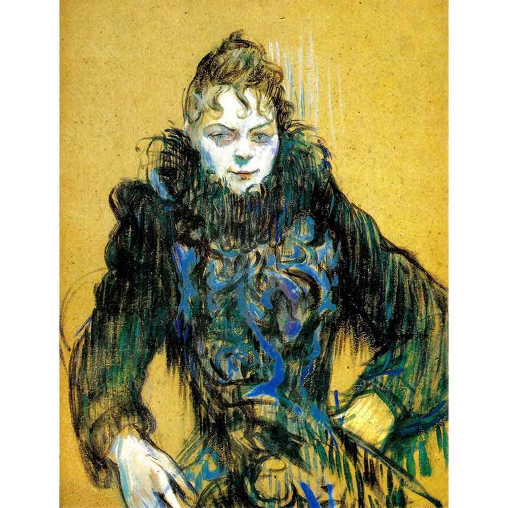 黒い毛皮のショールを巻いた女性 【15号】 アンリ・ド・トゥールーズ