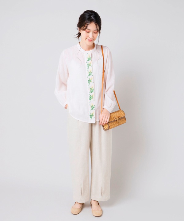 40%OFF】ミモザ刺繍コットンリネンブラウス｜KANKAN ONLINE SHOP【公式】