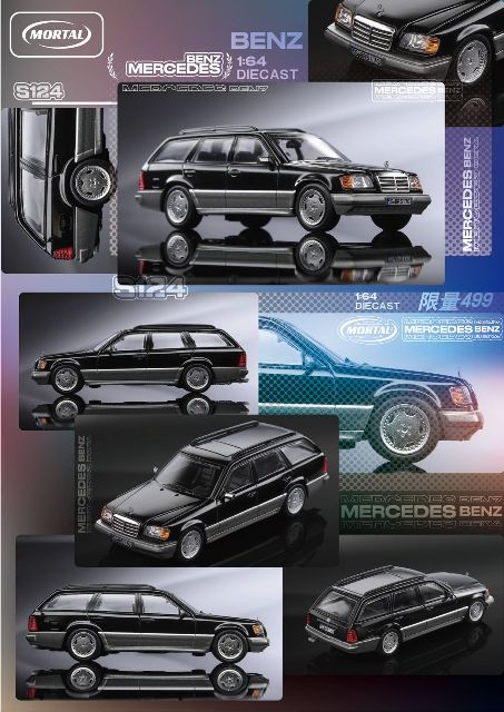 予約 Mortal 1/64 メルセデス ベンツ Benz s124 Black Sliver Big Cake