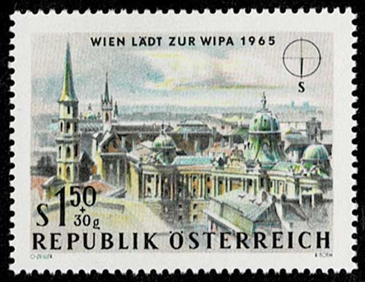 WIPA ウィーン国際切手展（1965年） 切手8種セット オーストリア発行