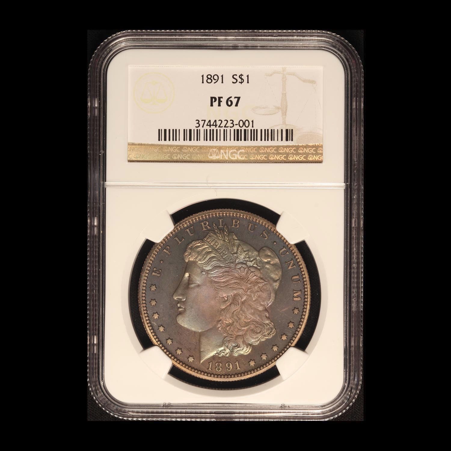 アンティークコイン アメリカ 1ドル モルガン銀貨1891 ＄1NGC Proof67