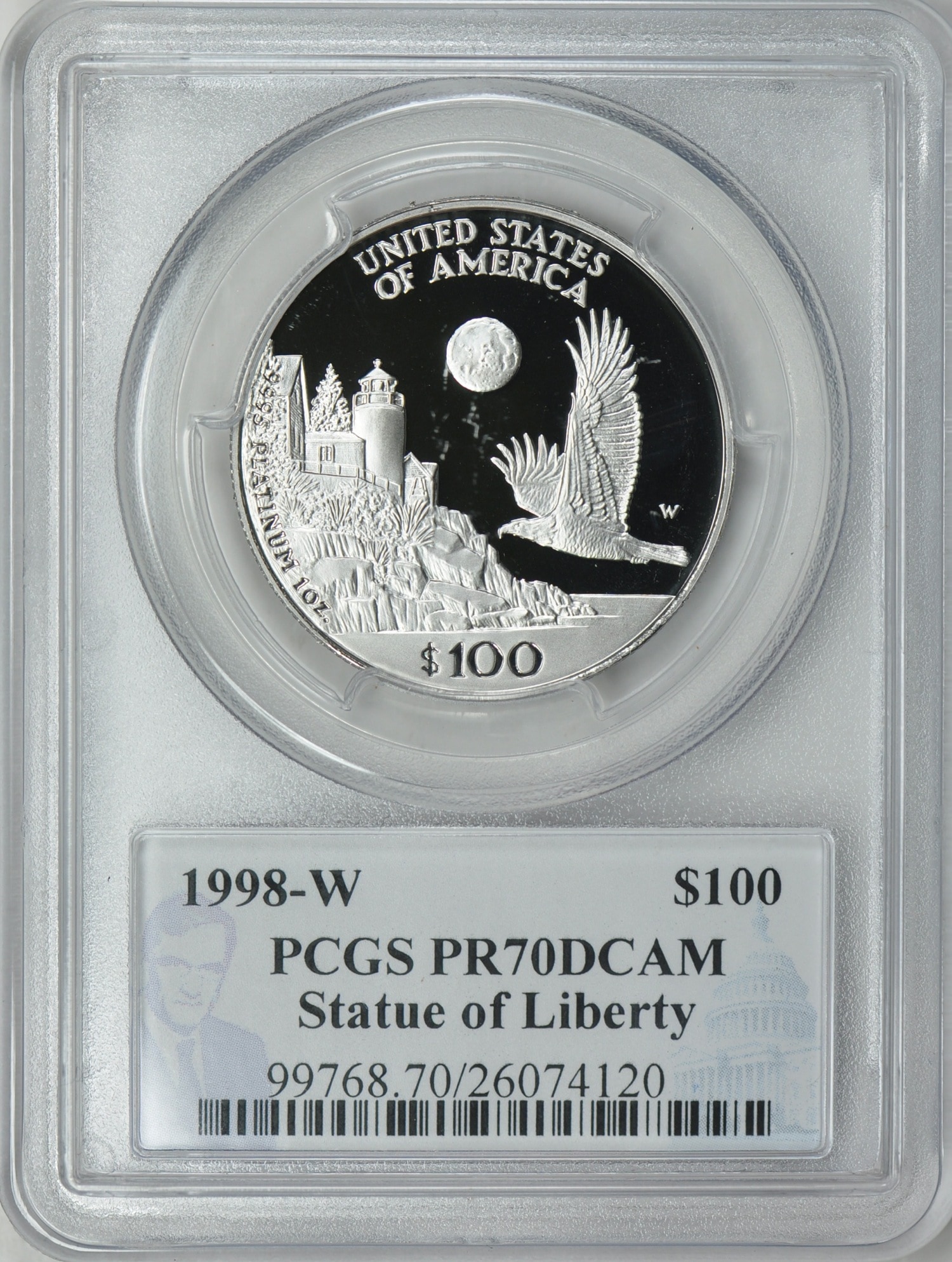 プラチナイーグル 100ドル 1オンス1998-W ＄100 Platinum Eagle PR70
