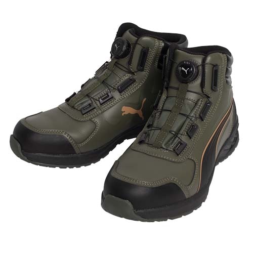 安全靴 プーマ PUMA RIDER 2.0 オリーブ DISK MID 63.362.0 25.0～28.0