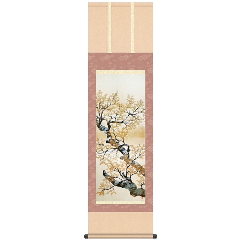 横山大観『四季花鳥・春 山桜花』高級掛軸〈複製〉【ポイント5％還元