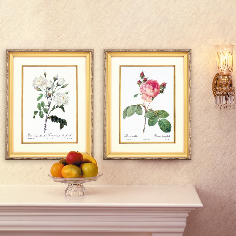 ルドゥーテ バラ図譜 ロサ スルフレア 壁掛けアート ボタニカル 立体