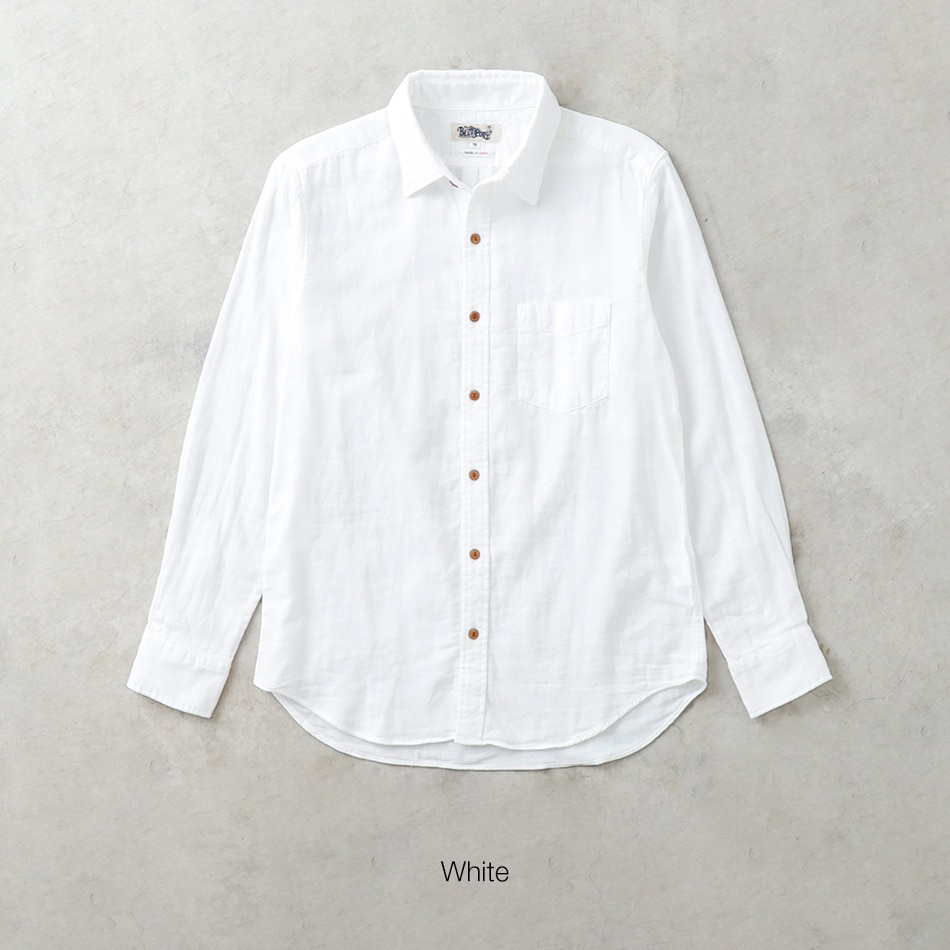30%OFF！ファミリーセール！】【BLUEPORT】W-GAUZE LONG SLEEVE SHIRT