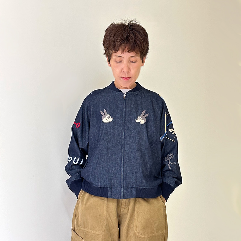 ティグルブロカンテ Lucky ナッティー 刺繍 スカジャン unisex Indigo