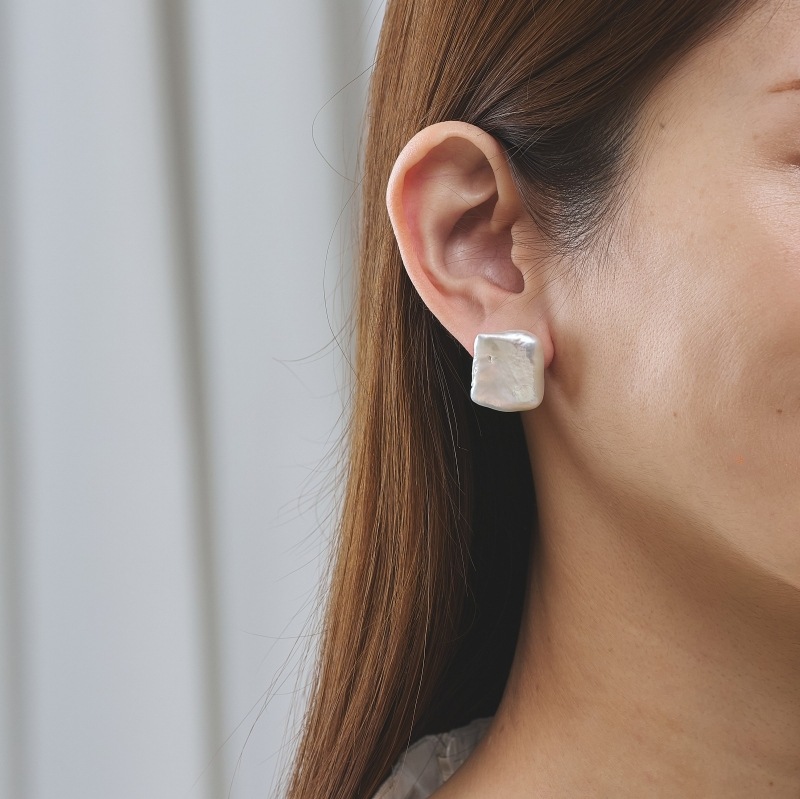 Tristan(トリスタン) 淡水パールホワイト・バロックピアス｜自由が丘