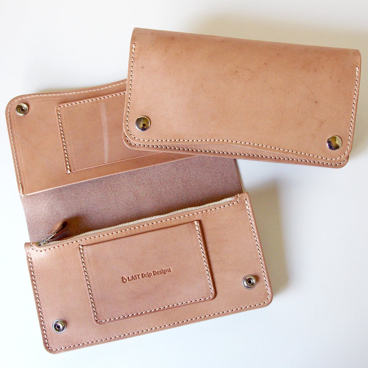 本ヌメ革 牛革 長財布 3部屋 】 トラッカーウォレット （ 大容量