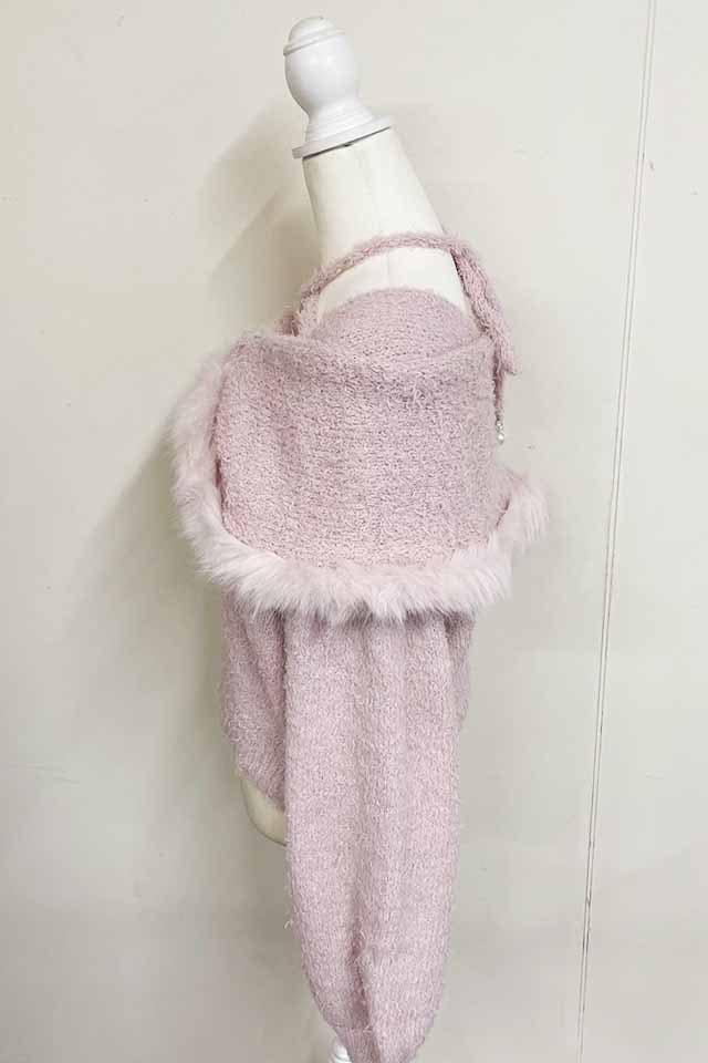 MA*RS】ファー付きリボンオフショルニット - ピンク size-F | 地雷系