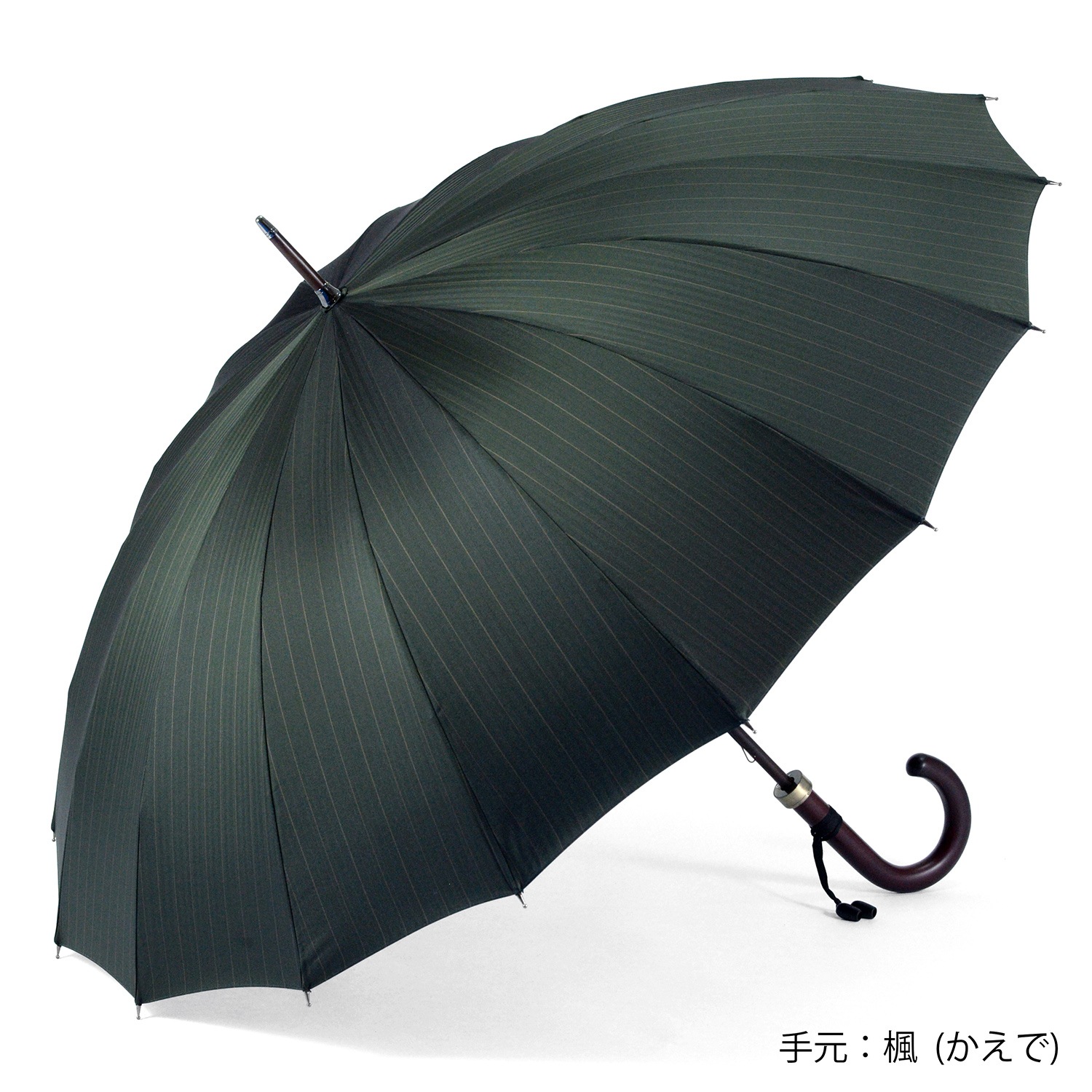 メンズ雨傘】ピンストライプ-グリーン｜トンボ洋傘前原光榮商店