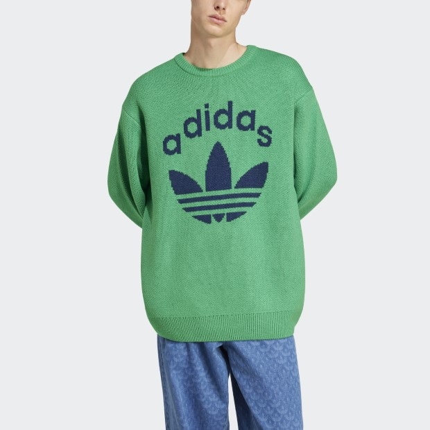 アディダス オリジナルス 70S クルーネックセーター グリーン
