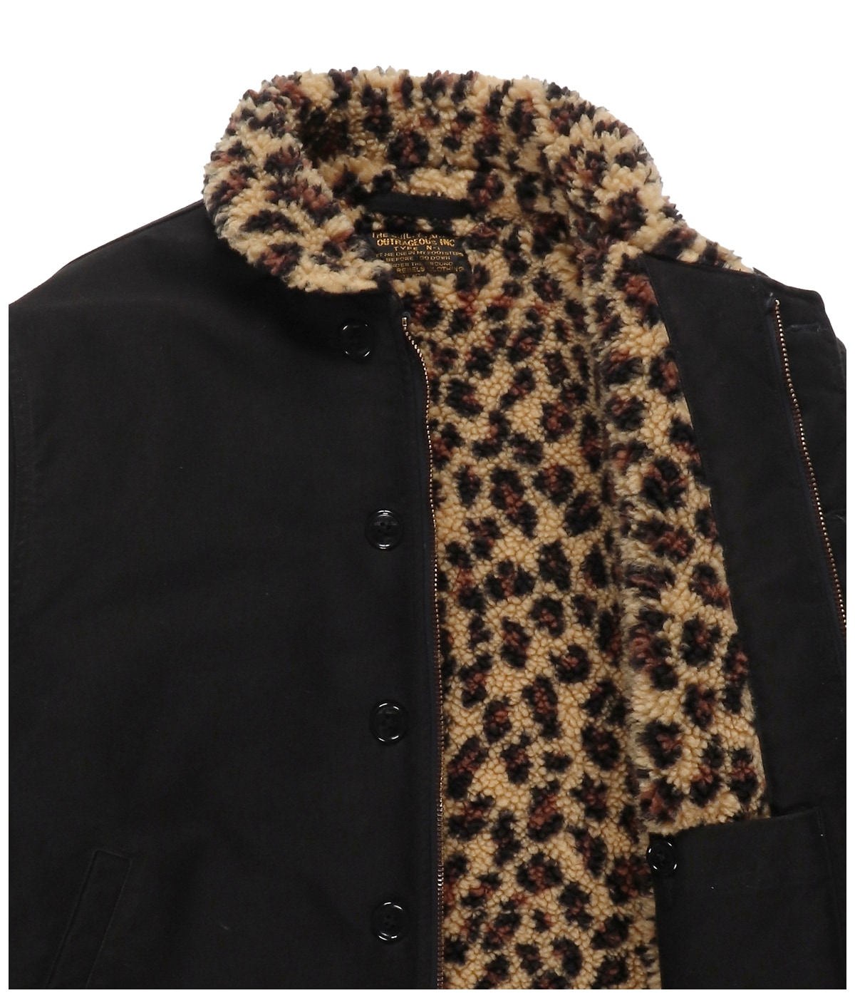 LEOPARD BOA DECK JACKET -B- (TYPE-2)【BLACK】｜WACKO MARIA
