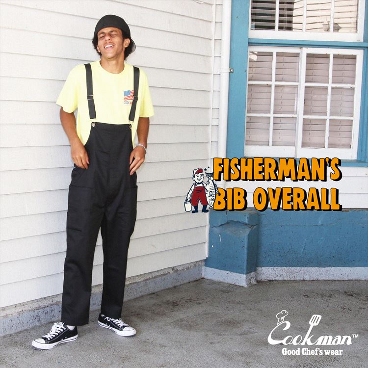 COOKMAN/クックマン Fisherman's Bib Overall Black （ユニセックス