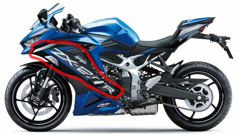 ZX-25R 左サイドカウリング（ブルー/ブラック） 55060-5328-660-C1-2