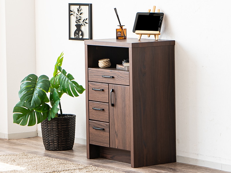 電話台 ルーター収納 おしゃれ キャビネット FAX台 木製 完成品 木目調