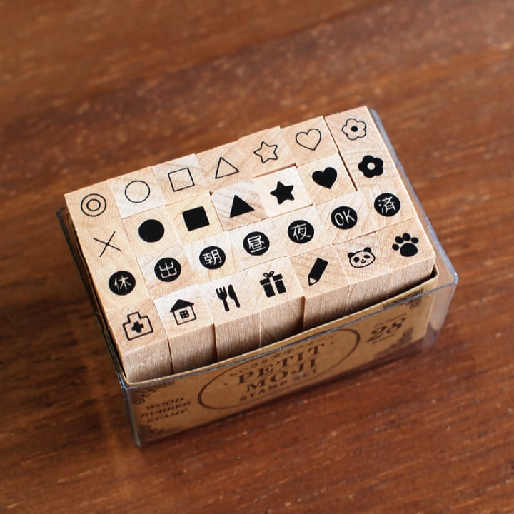 プチ文字スタンプセット 小・絵文字(2) こどものかお | メーカー・作家