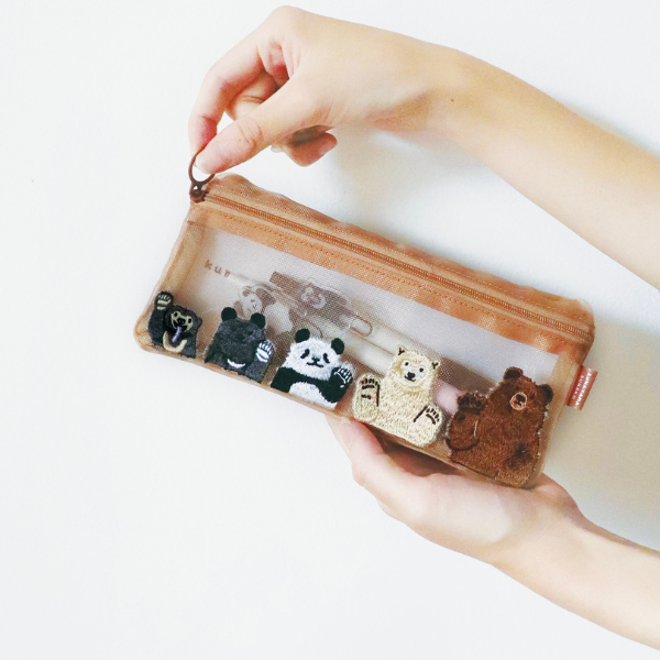 kumagoto スリム刺繍ポーチ