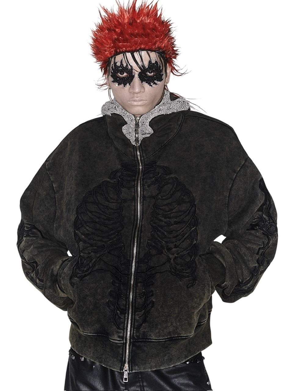 UNIZ】SKELETON KNIGHT HOODIE / 【ユニズ】刺しゅうロゴダブル