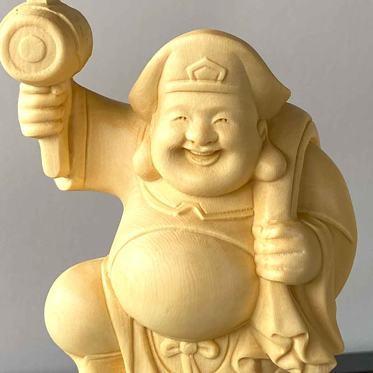 大黒天・恵比寿天 木彫り像｜商売繁盛・金運招来の七福神・神棚用