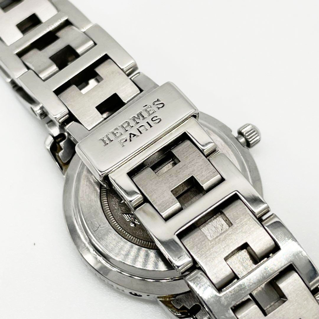 HERMES エルメス レディース腕時計 クリッパー QZ SS シルバー