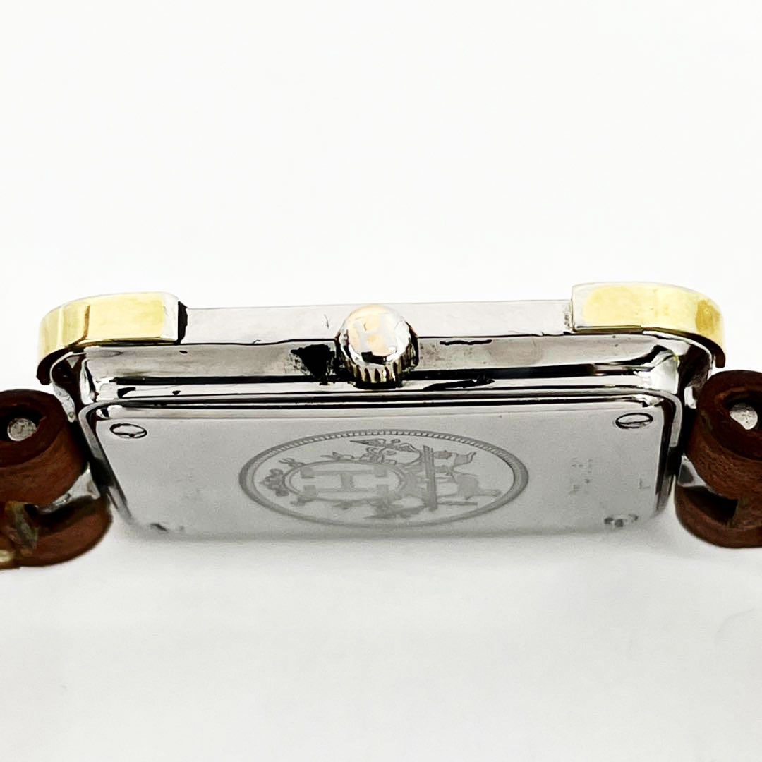 HERMES エルメス レディース腕時計 クロアジュール QZ レザーベルト 〇