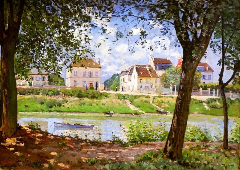 シスレー セーヌ川のほとり ジクレーポスター 四辺フチ無し