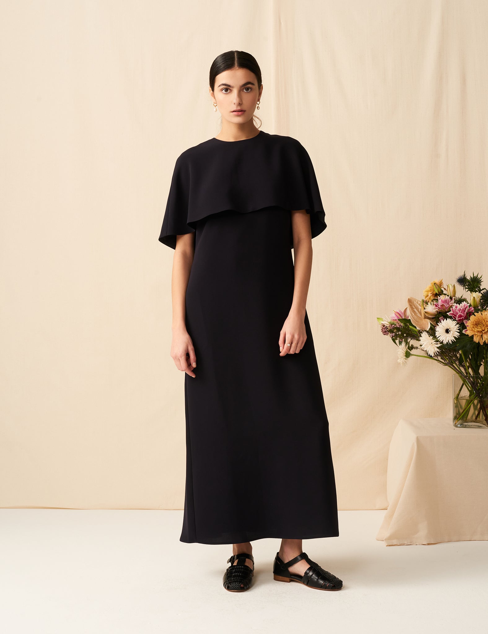 MARIHA(マリハ) ポプラのドレス ケープ付き Navy シティードレス