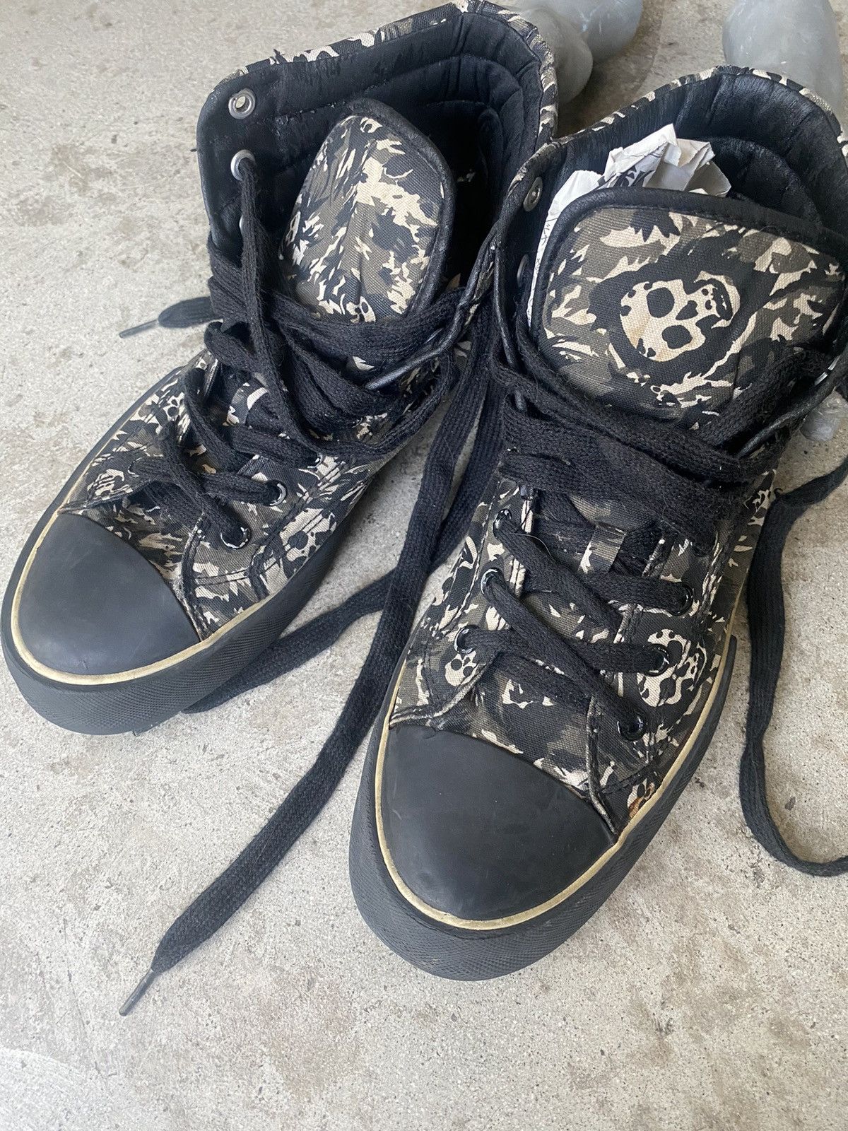 Number (N)ine ARCHIVE NUMBER NINE SKULL CAMO VANS SK8 HI TOP
