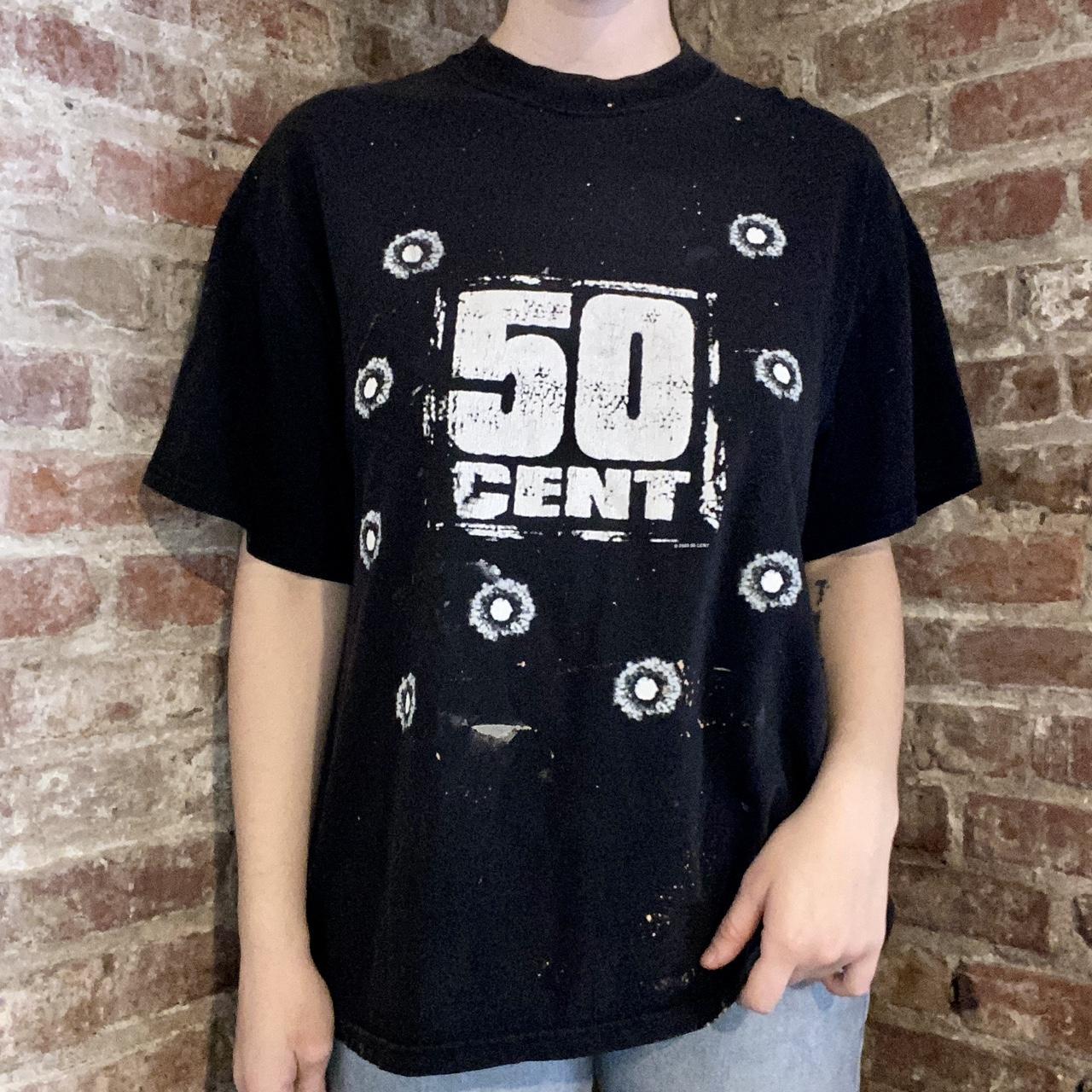 50 Cent vintage 2003 bullet holes t shirt. Black | Depop