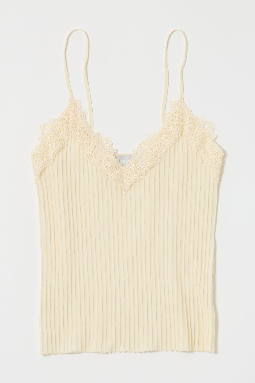 MOUSSY | LACE TRIM RIB キャミソール (キャミソール ) |SHEL'TTER