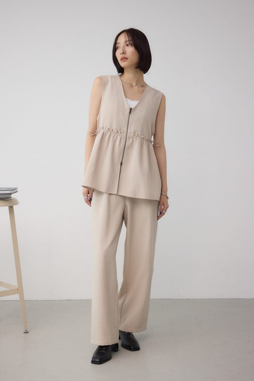 AZUL BY MOUSSY | ジップペプラムサイドドロストベスト (ベスト