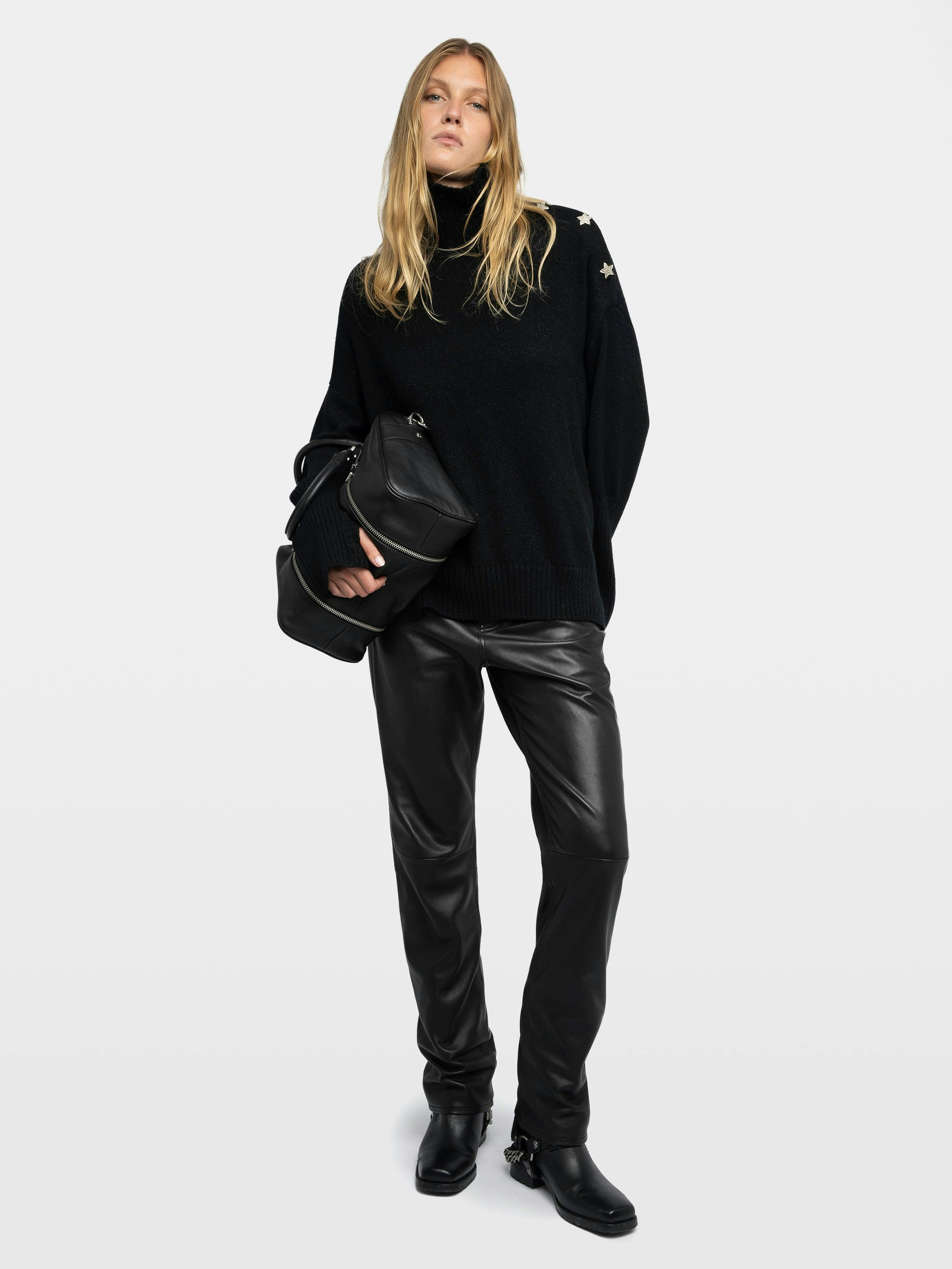 Alma Jewel Cashmere Sweater Black | Zadig&Voltaire | Zadig&Voltaire