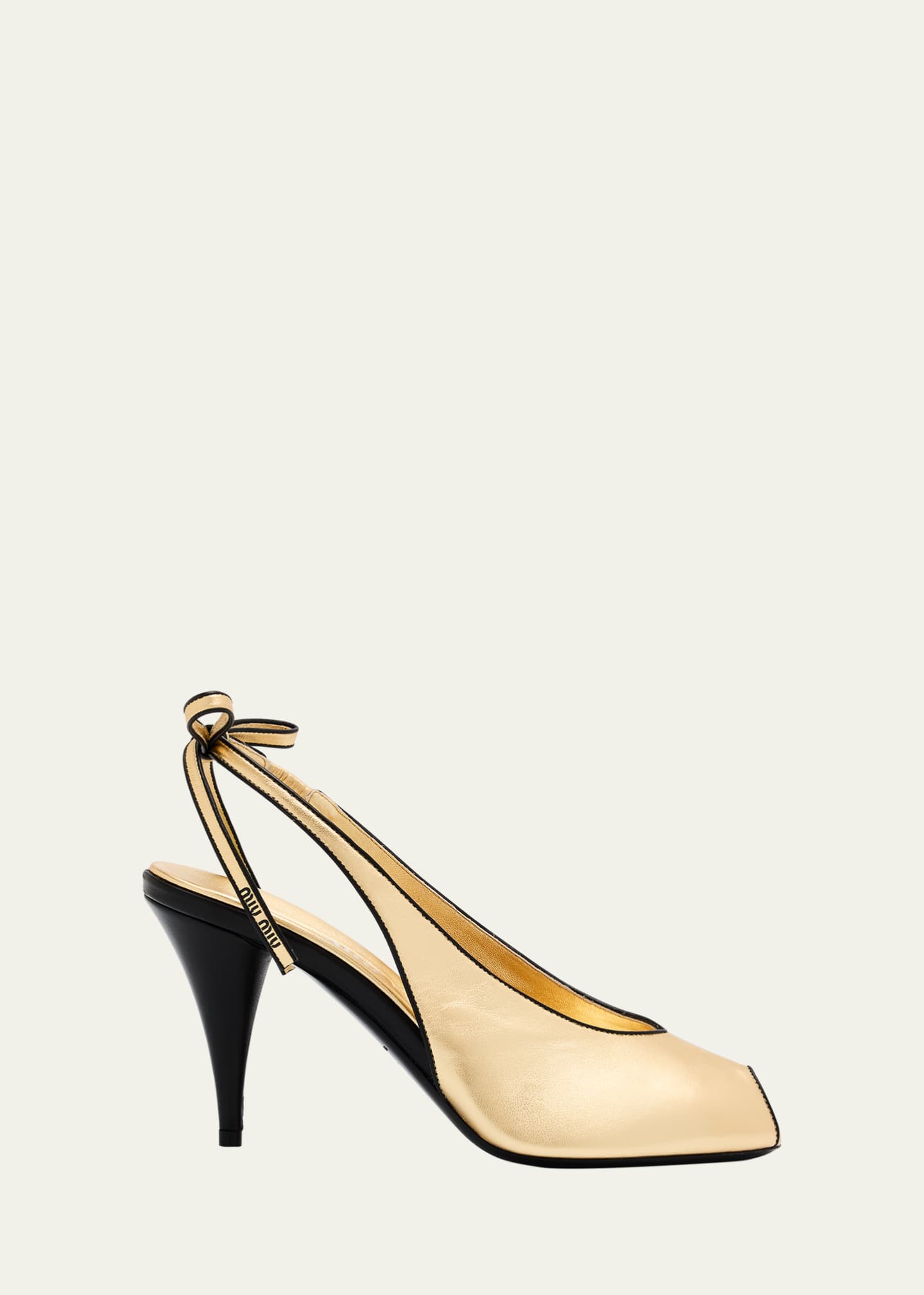 Miu Miu Metallic Peep-Toe Slingback Pumps - Bergdorf Goodman