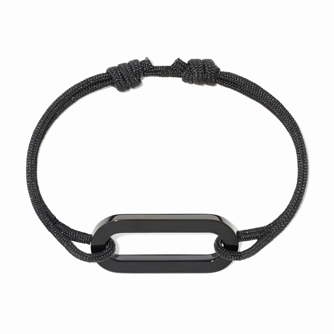 Maillon XL cord bracelet - black titanium | dinh van
