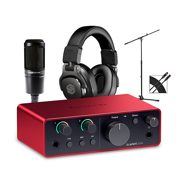 Focusrite Scarlett Solo 4th Gen Audio Interface Bundle With Audio